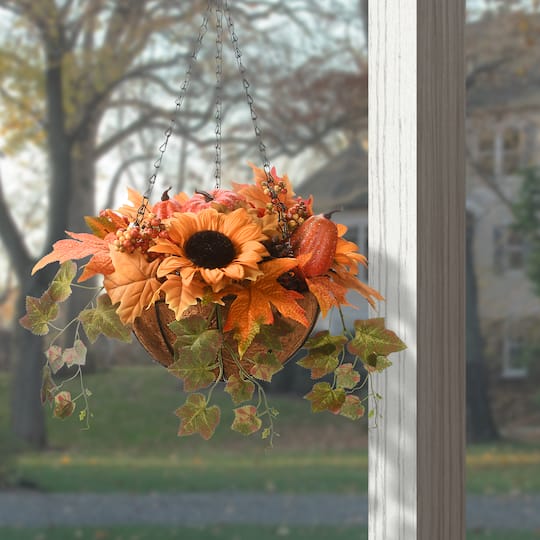18" Harvest Hanging Basket with Ivy